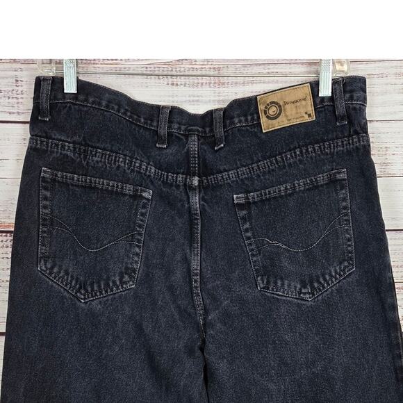 Men's Sz 40 Black Baggy Jeans Rugged Western Straight Leg Cowboy Gorpcore Denim - Picture 3 of 10